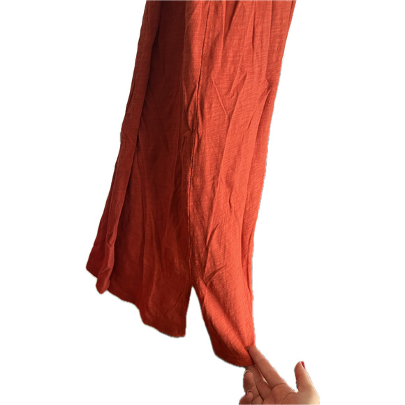 Mododoc burnout faux wrap drape tee shirt mini dress burnt orange Small NWOT - Picture 5 of 7